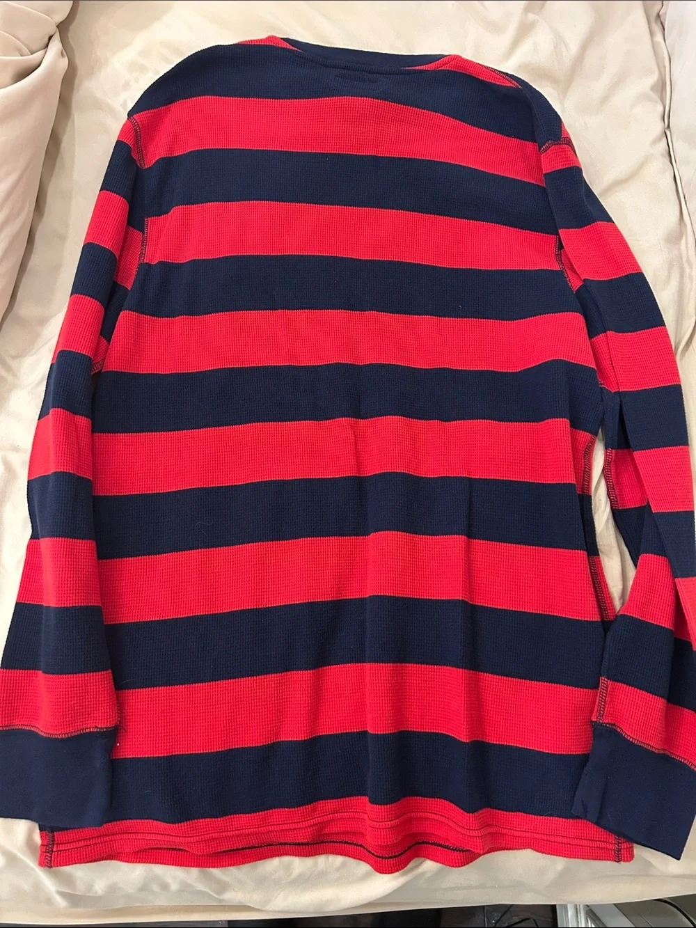 Polo by Ralph Lauren Red and Navy Striped Crewneck long sleeve shirt